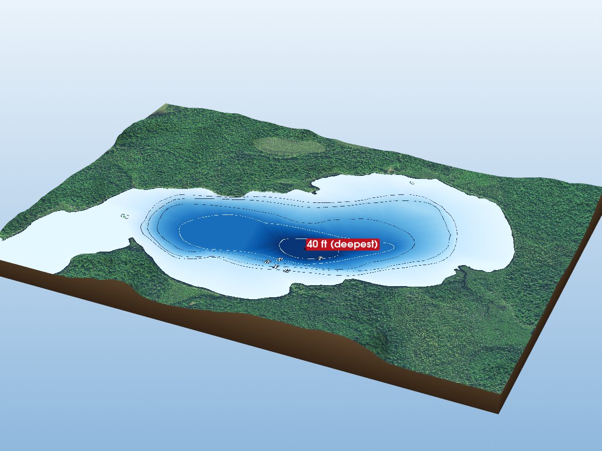 Depth map of Axe Lake