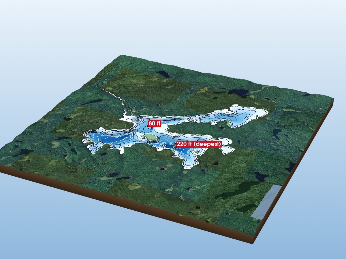 Depth map of Aylen Lake