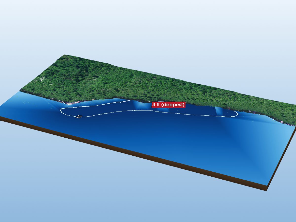 Depth map of Bacchus Mud Lake