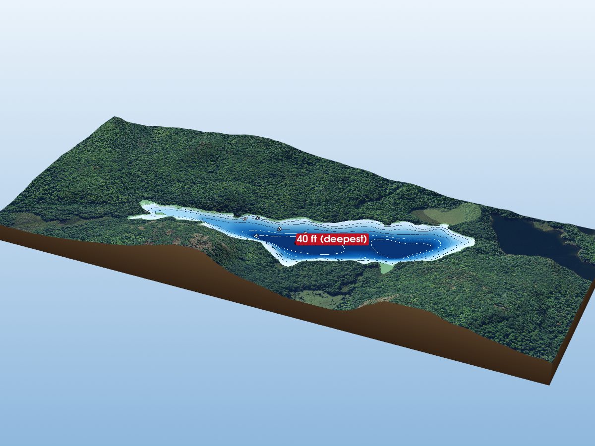 Depth map of Baldcoot Lake