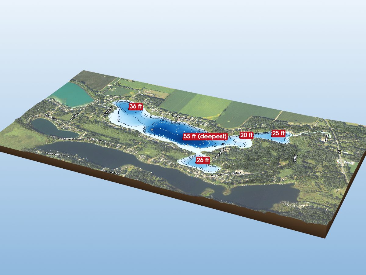 Depth map of Baldwins Lake