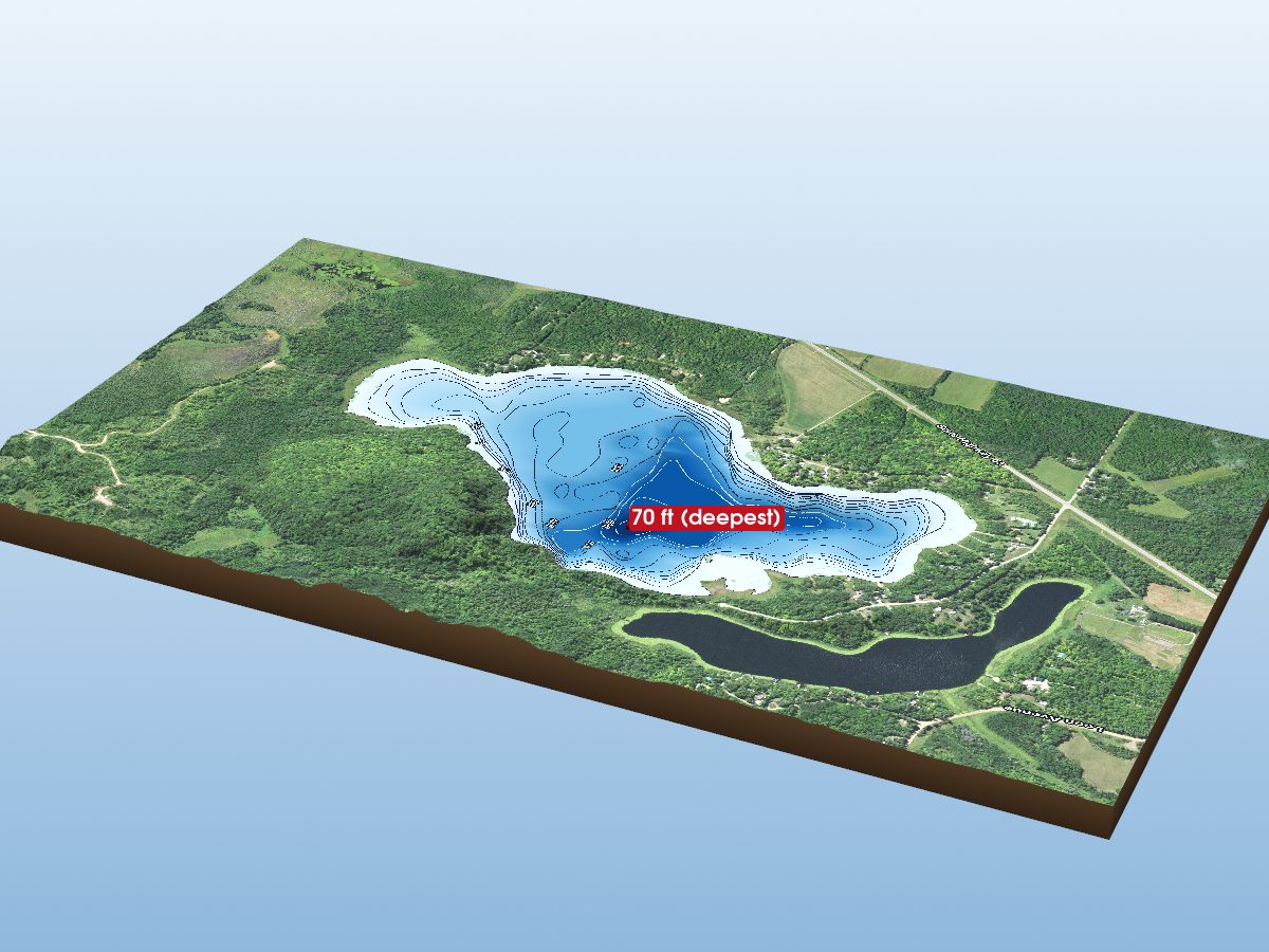 Depth map of Ball Bluff Lake