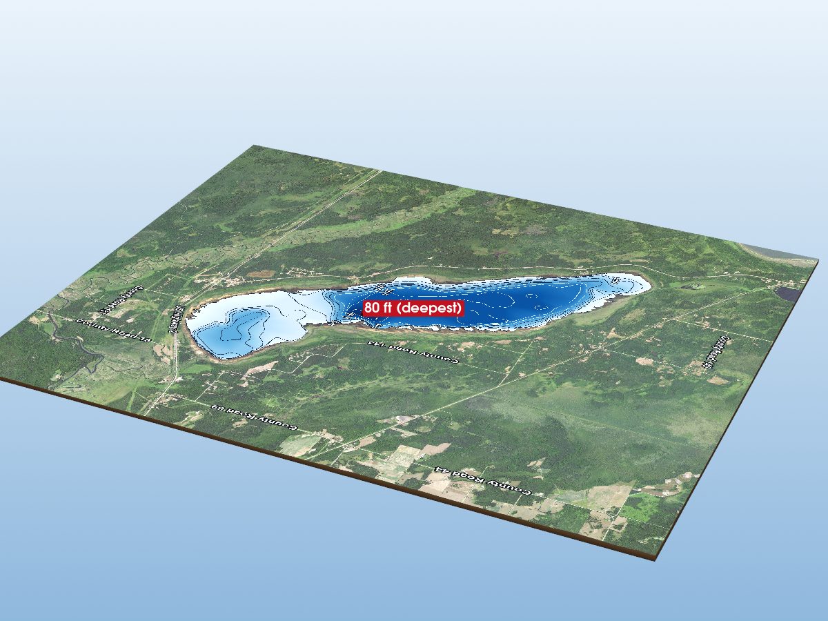 Depth map of Ball Club Lake
