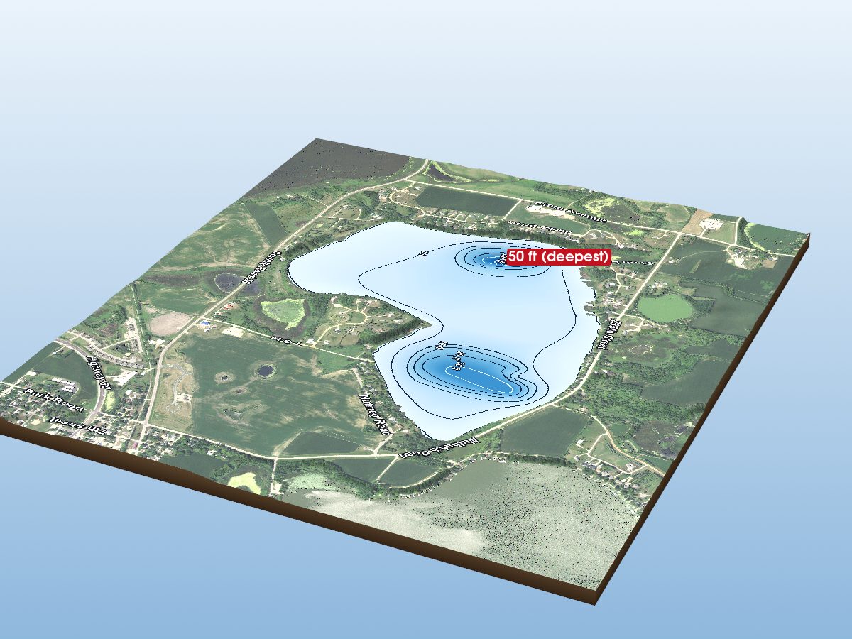 Depth map of Ballantyne Lake