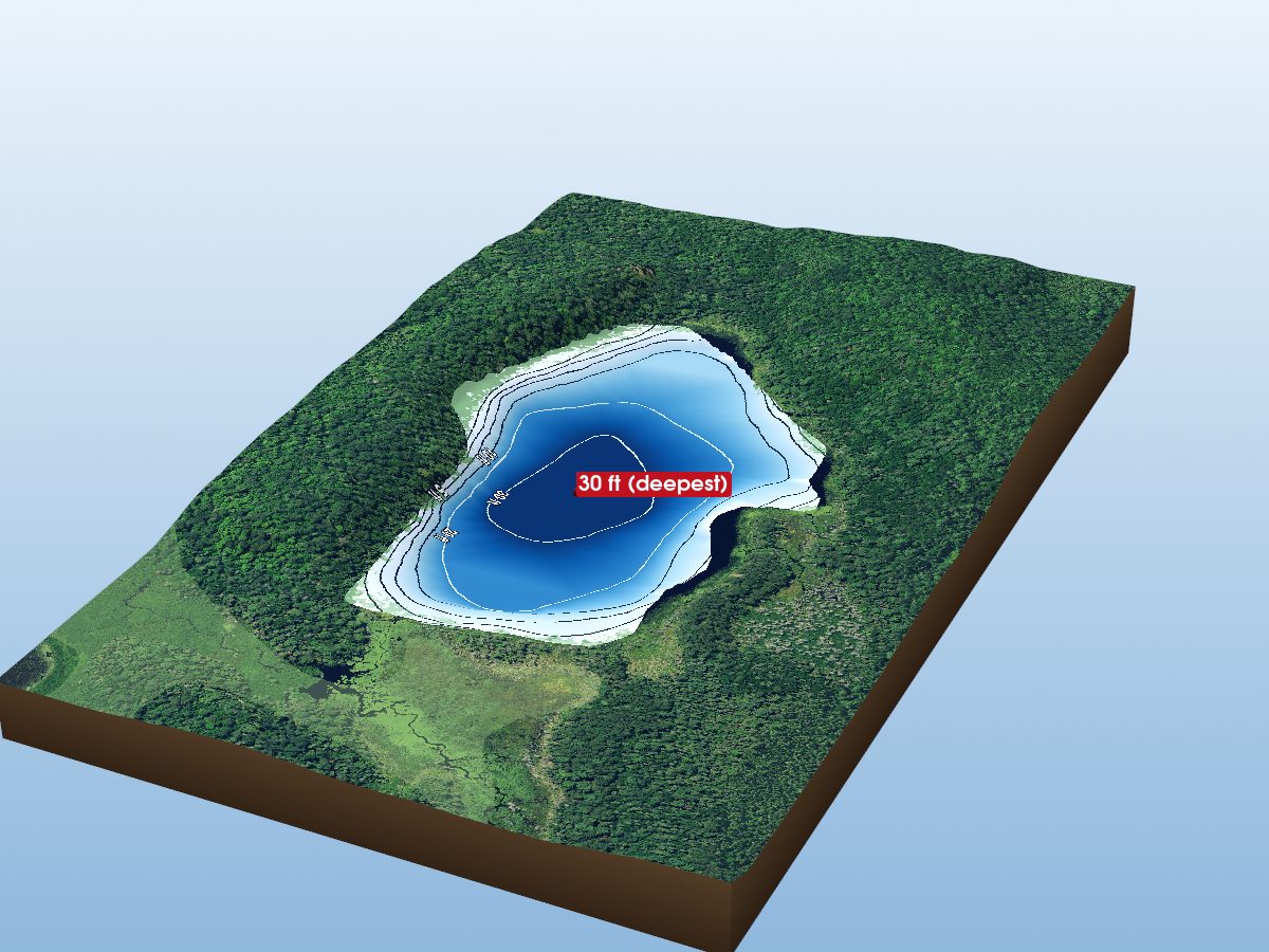 Depth map of Band Lake