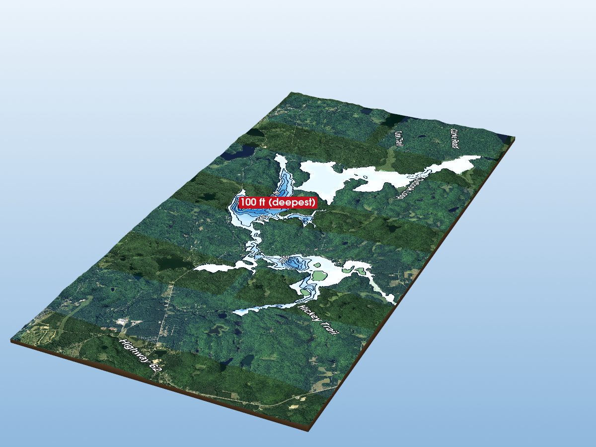 Depth map of Baptiste Lake