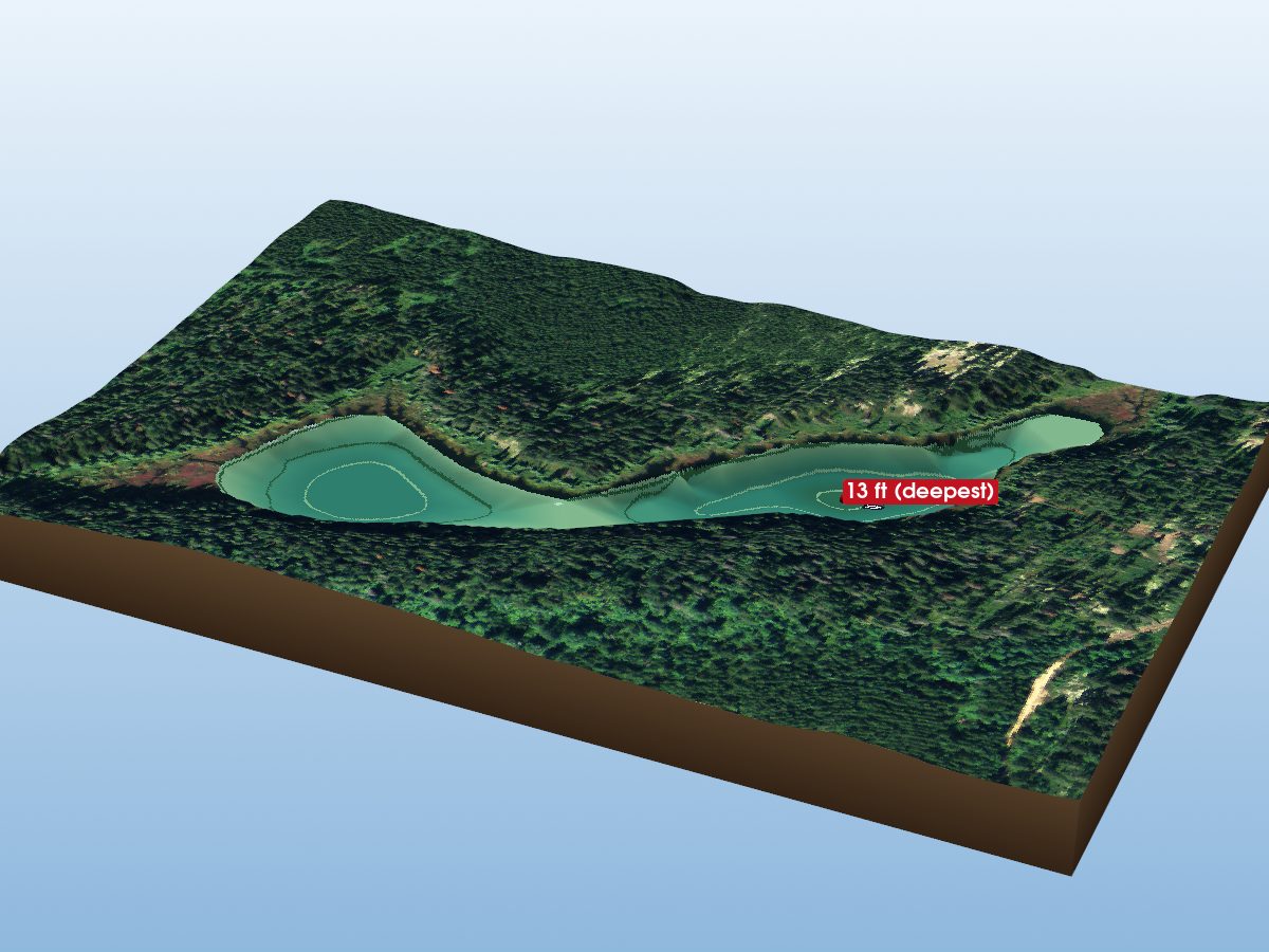 Depth map of Barnes Lake