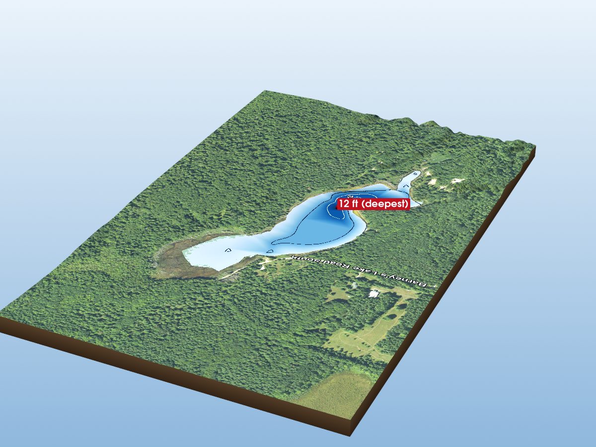 Depth map of Barneys Lake