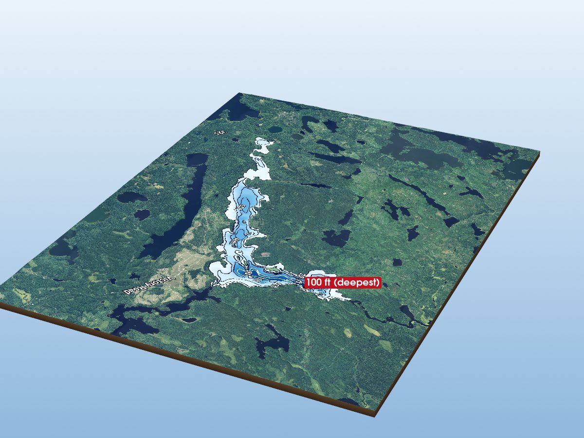 Depth map of Barrel Lake