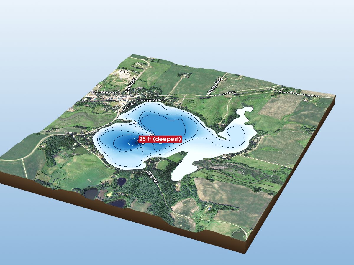 3D depth map of Barrett Lake