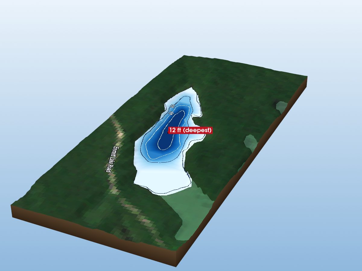 Depth map of Bartley Lake