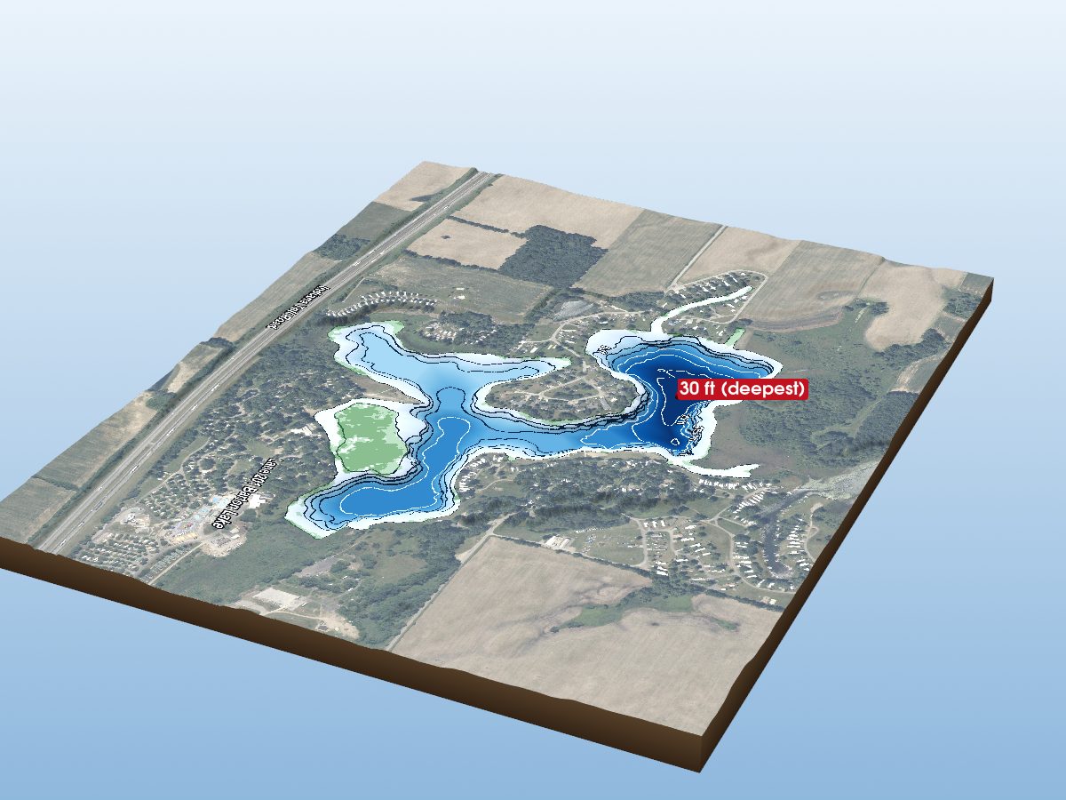3D depth map of Barton Lake
