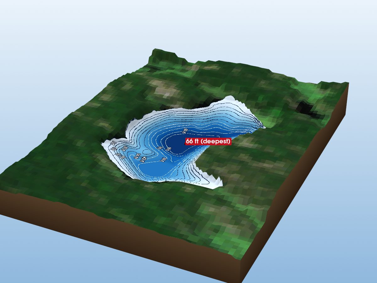 Depth map of Basin Lake
