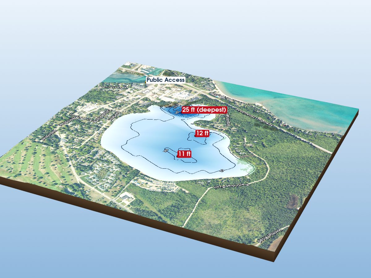 Depth map of Bass Lake