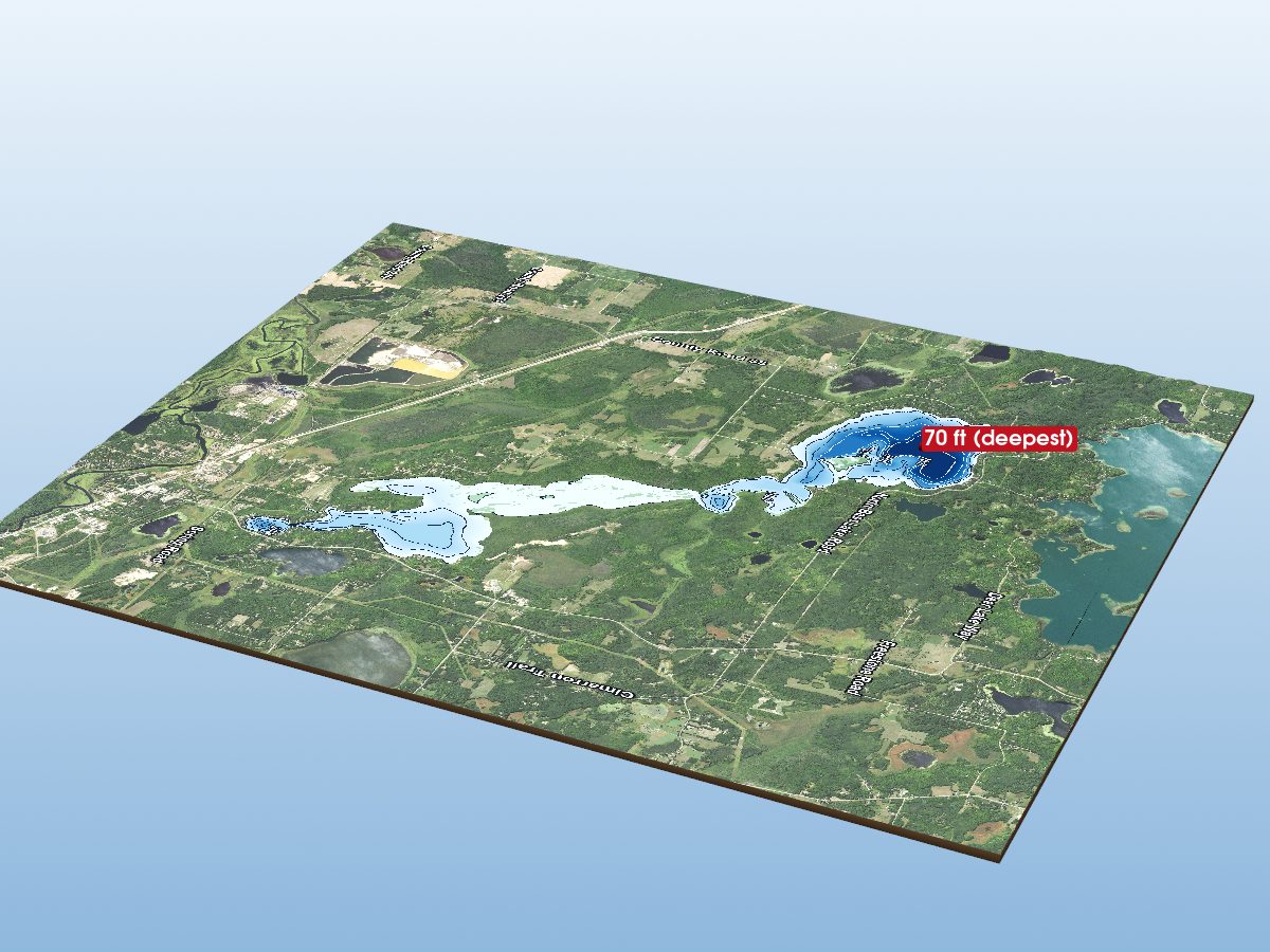 Depth map of Bass Lake