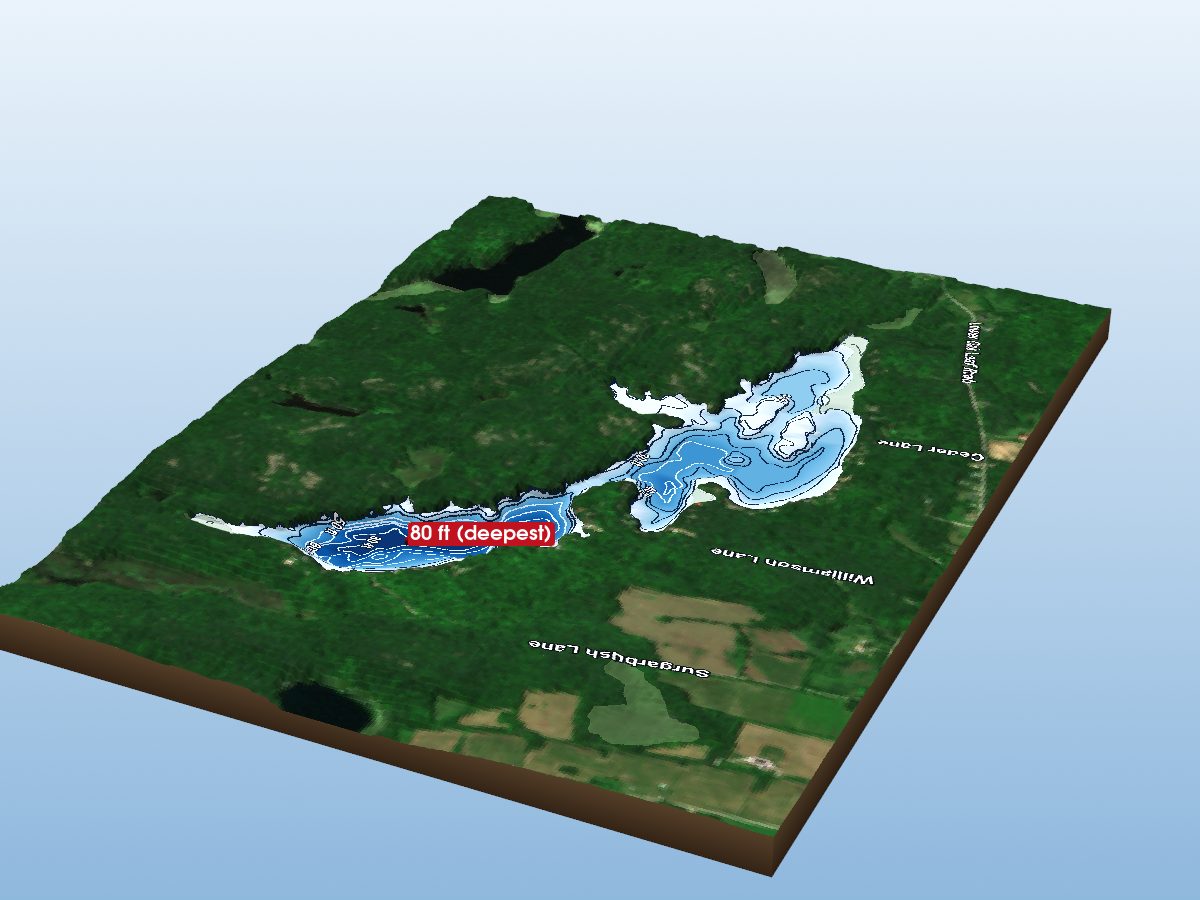 Depth map of Bass Lake