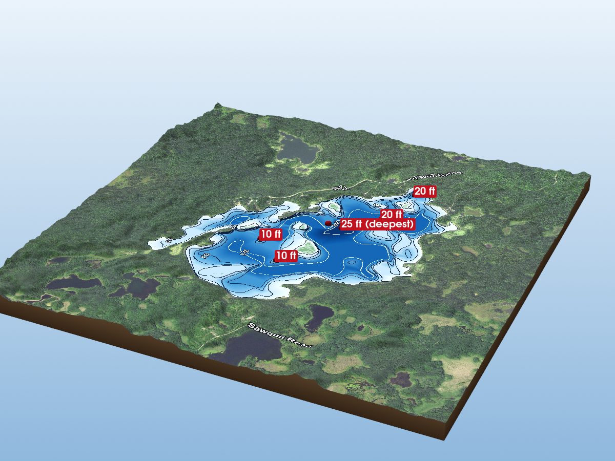 Depth map of Bass Lake