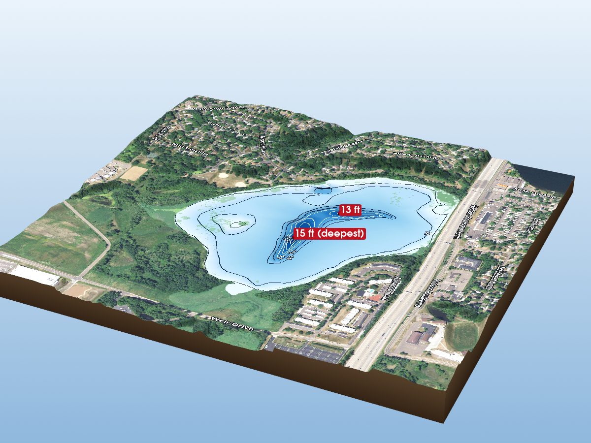 Depth map of Battle Creek Lake