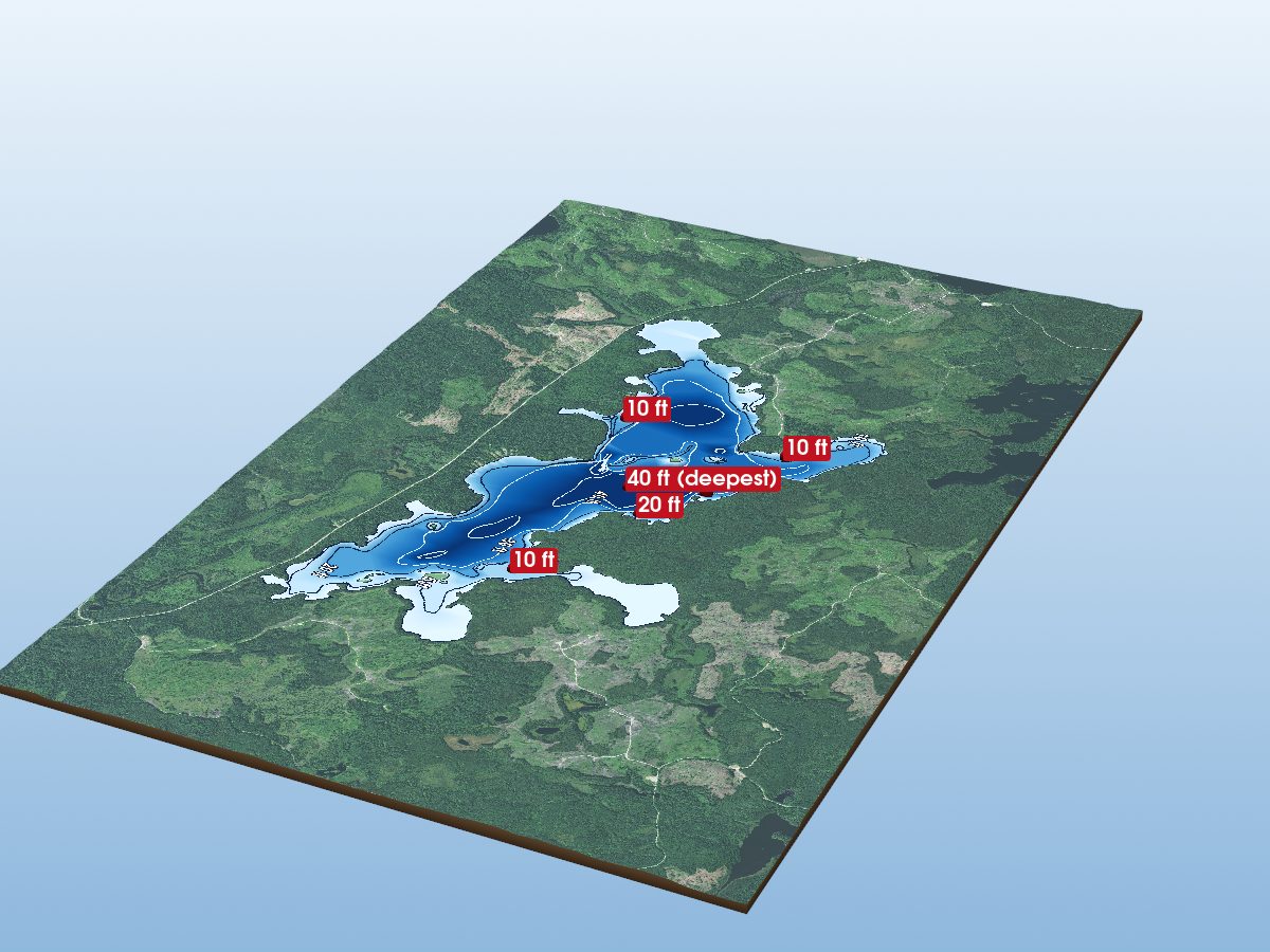 Depth map of Batwing Lake