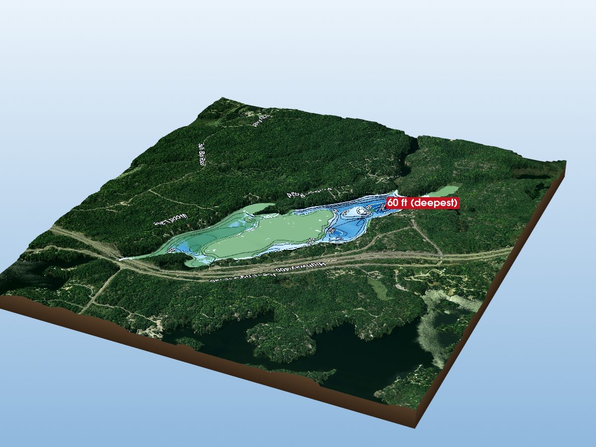 Depth map of Baxter Lake