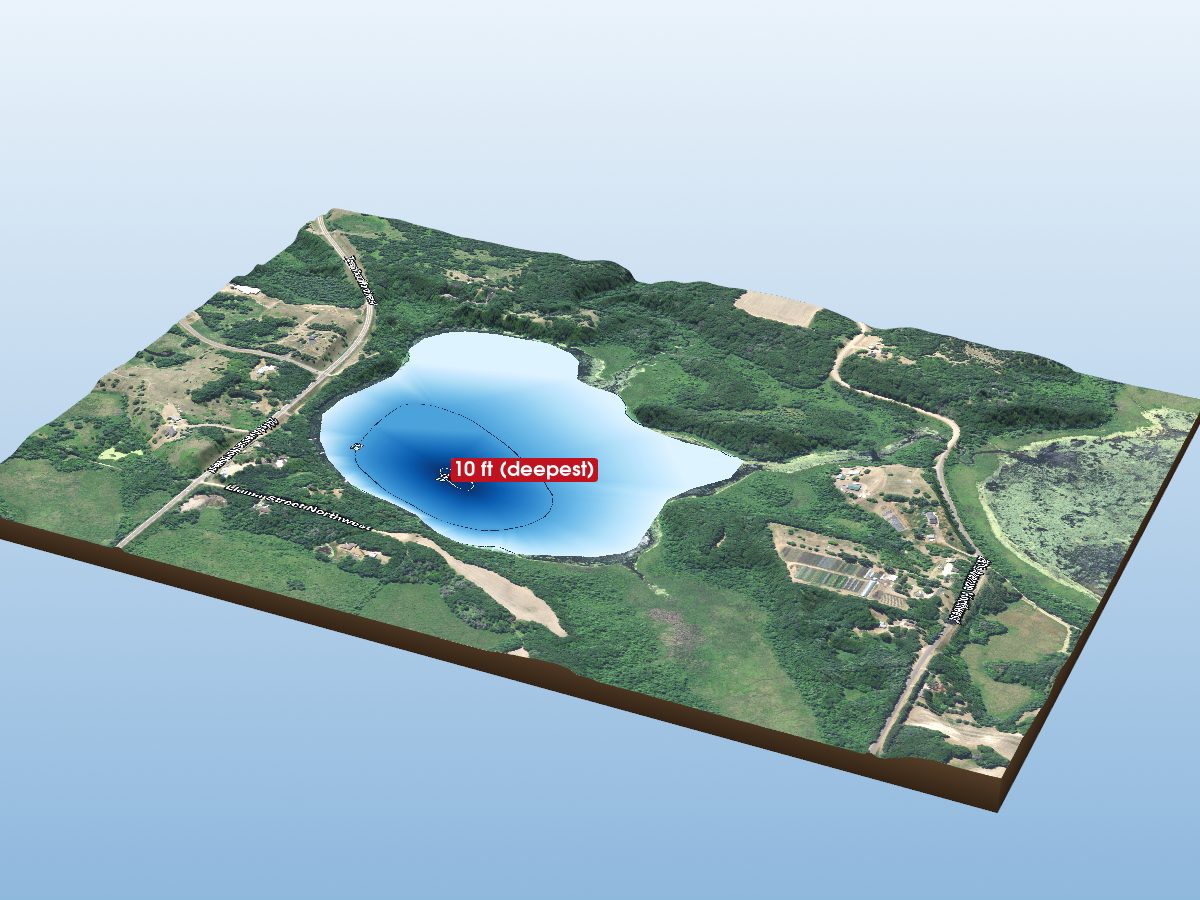 Depth map of Baxter Lake