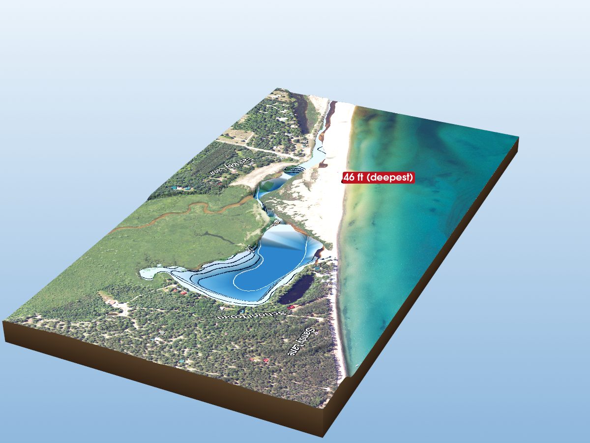 Depth map of Bay Lake, East