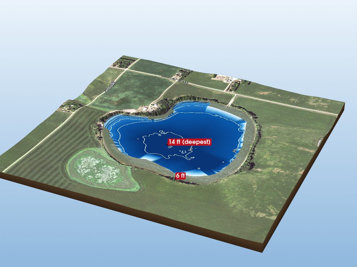 Depth map of Bean Lake