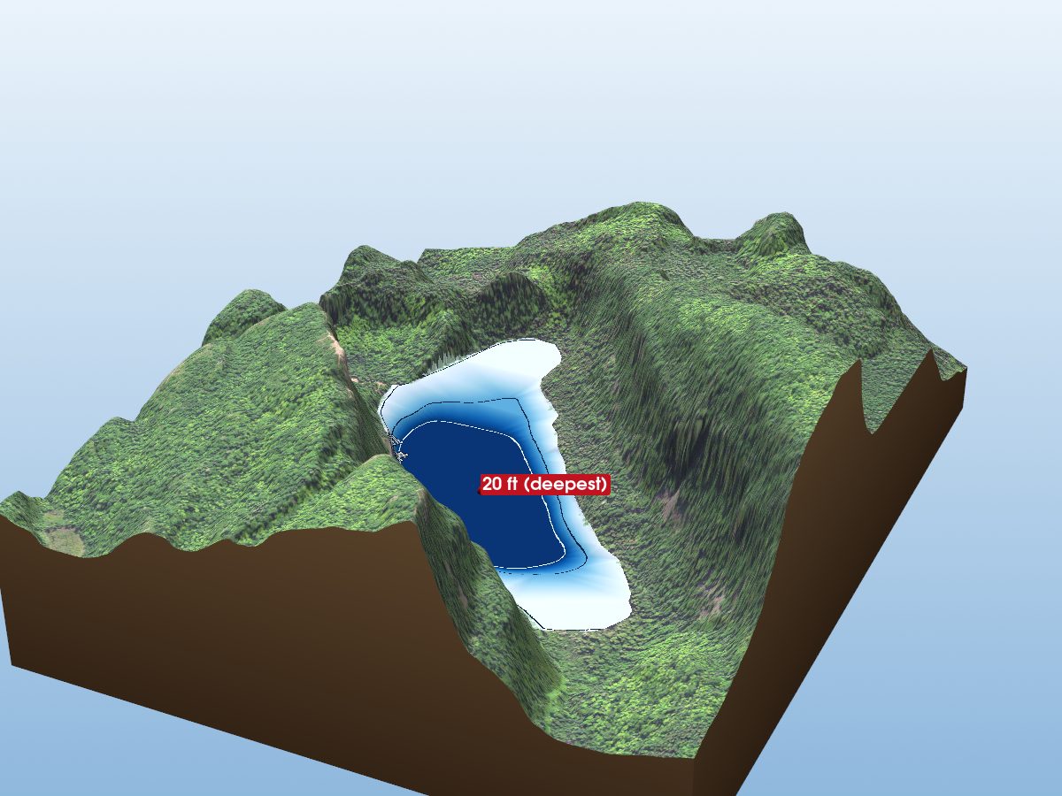 Depth map of Bean Lake