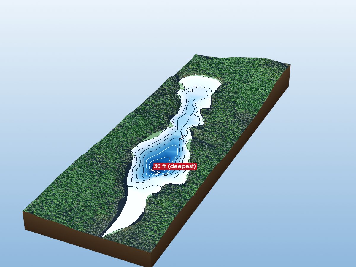 Depth map of Beanpole Lake