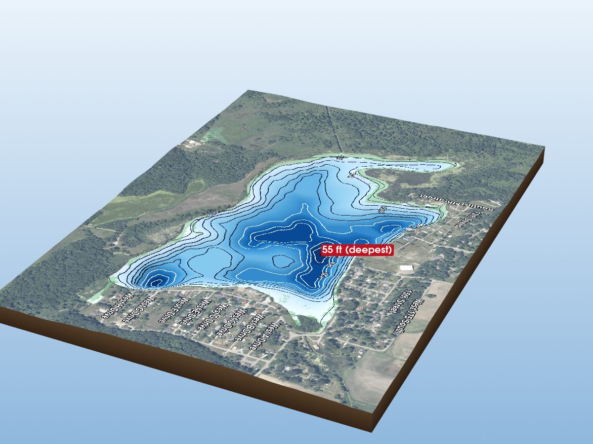 Depth map of Bear Lake