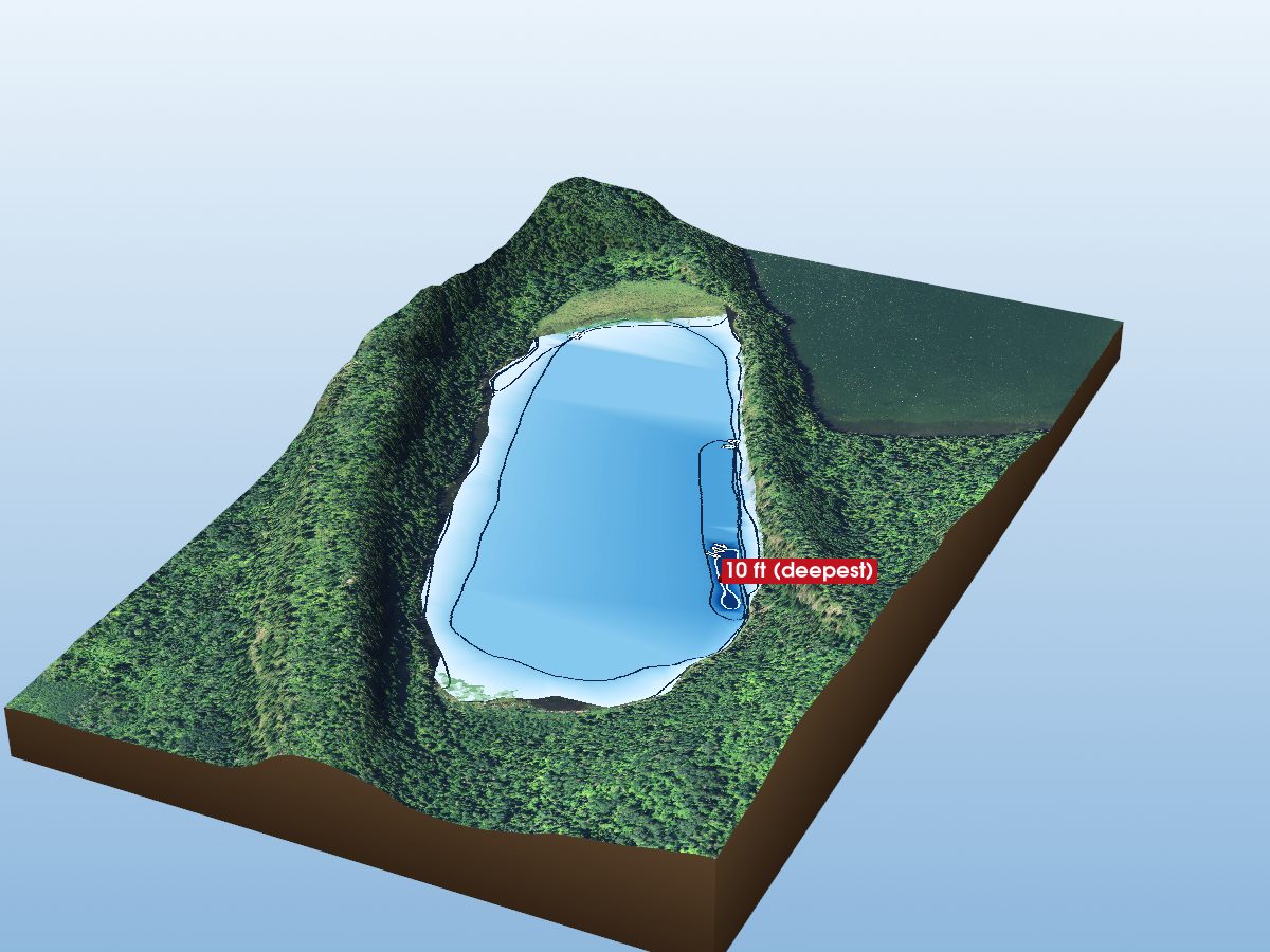 Depth map of Bearpad Lake
