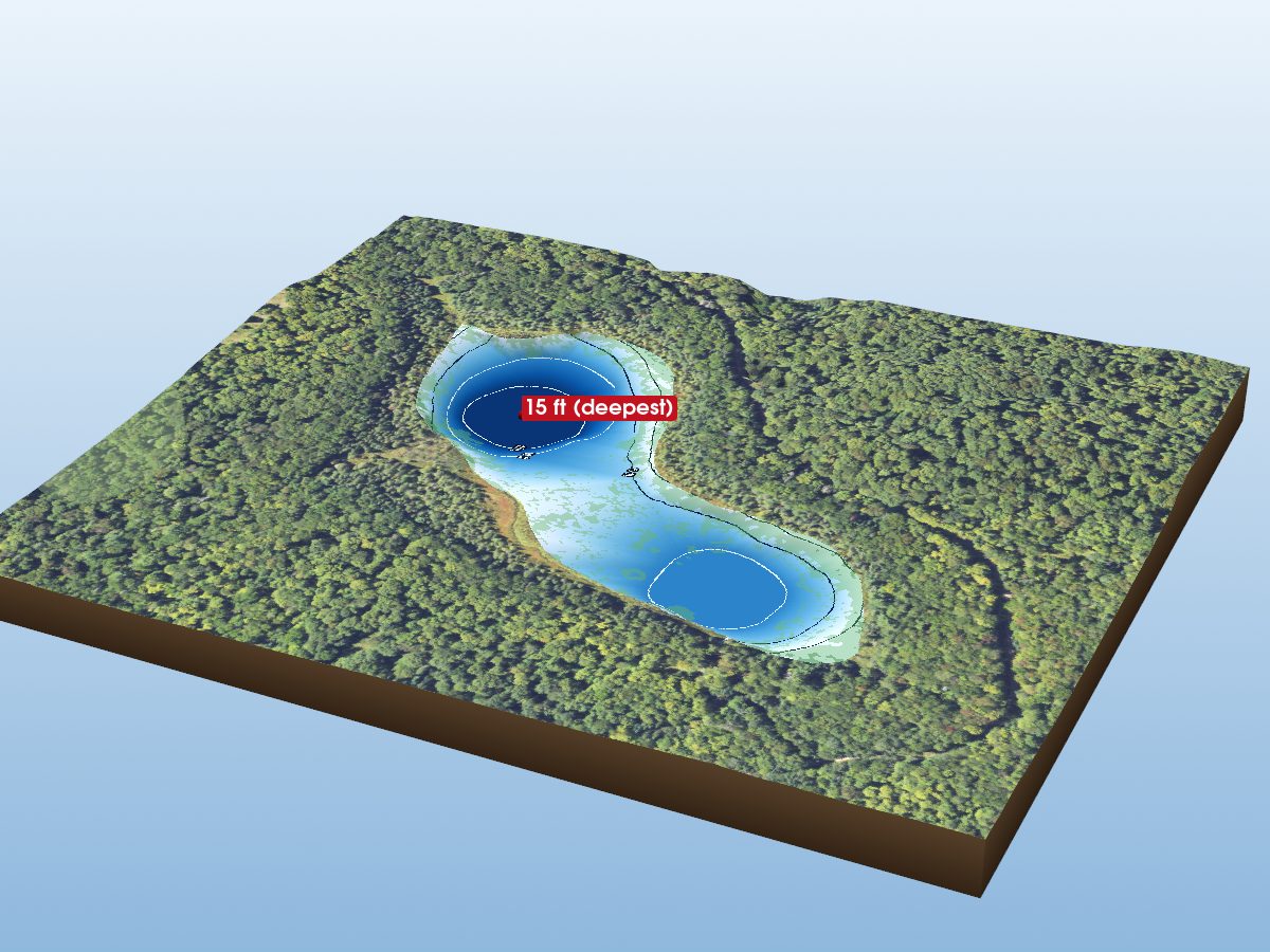 Depth map of Bearpaw Lake