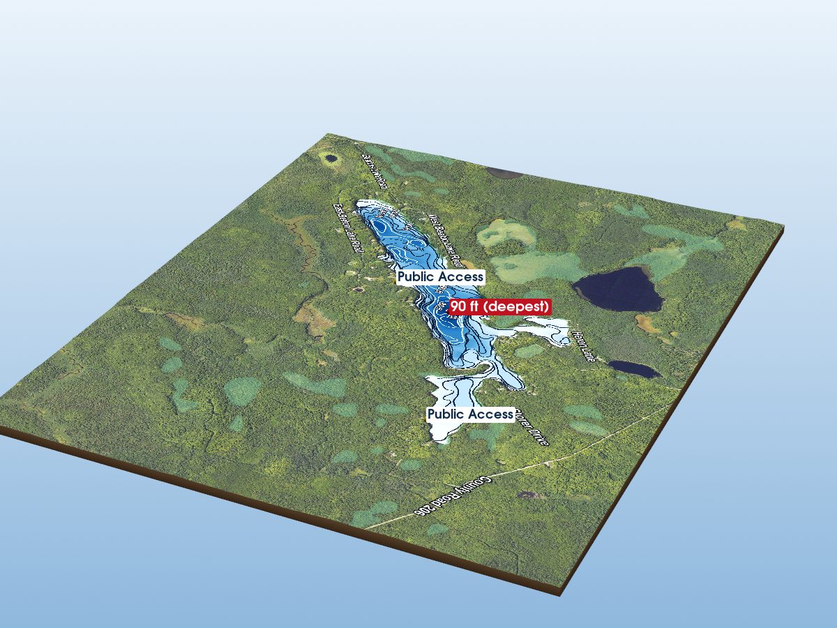 Depth map of Beatons Lake