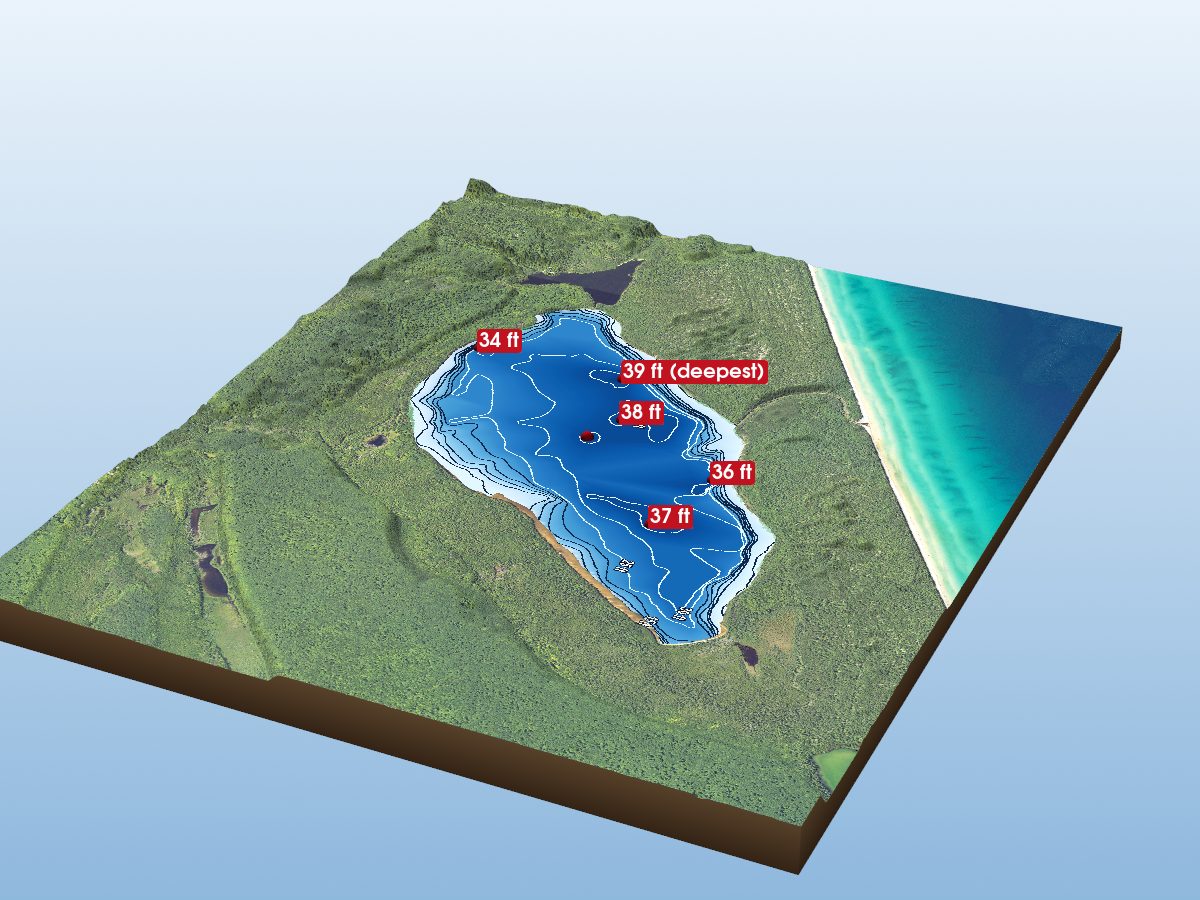 Depth map of Beaver Lake