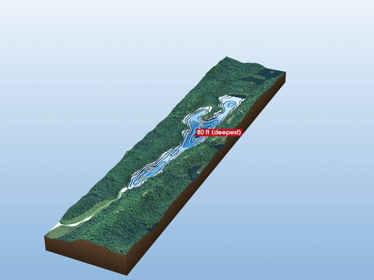 Depth map of Beaver Lake