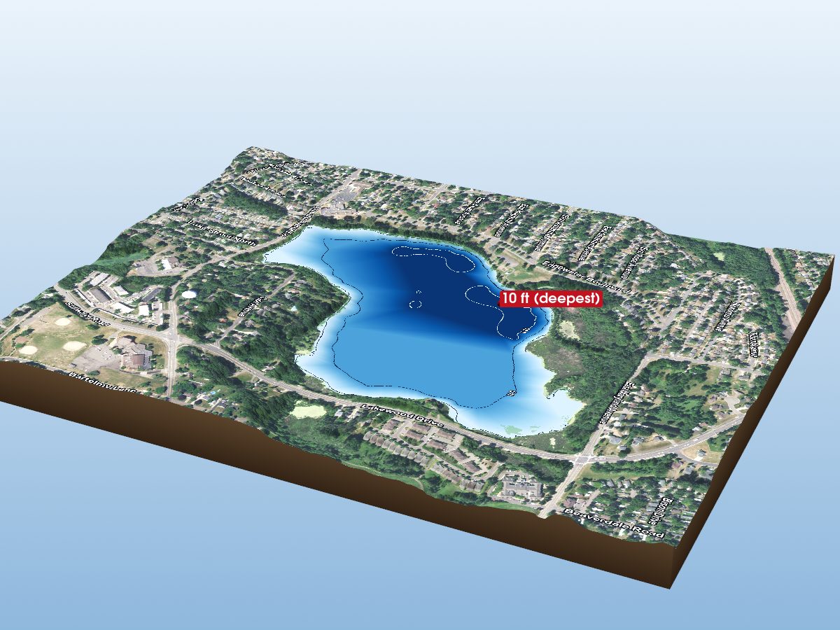 Depth map of Beaver Lake