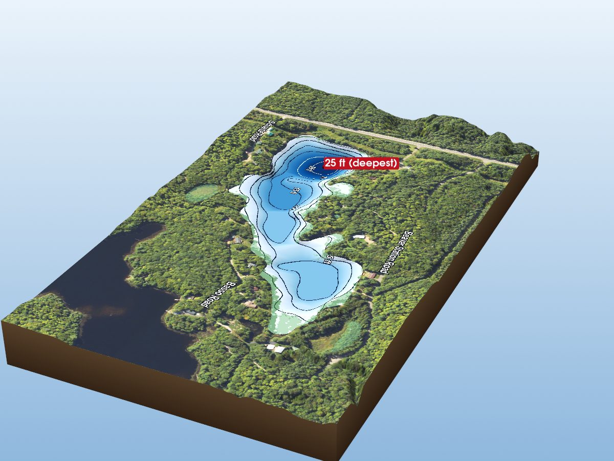 Depth map of Beaver Station Lake
