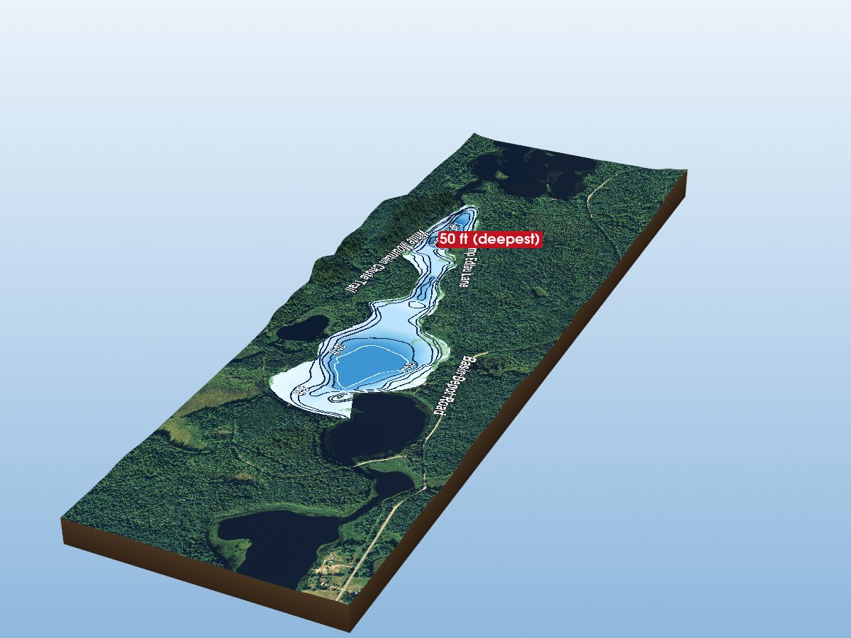 Depth map of Beaverdam Lake