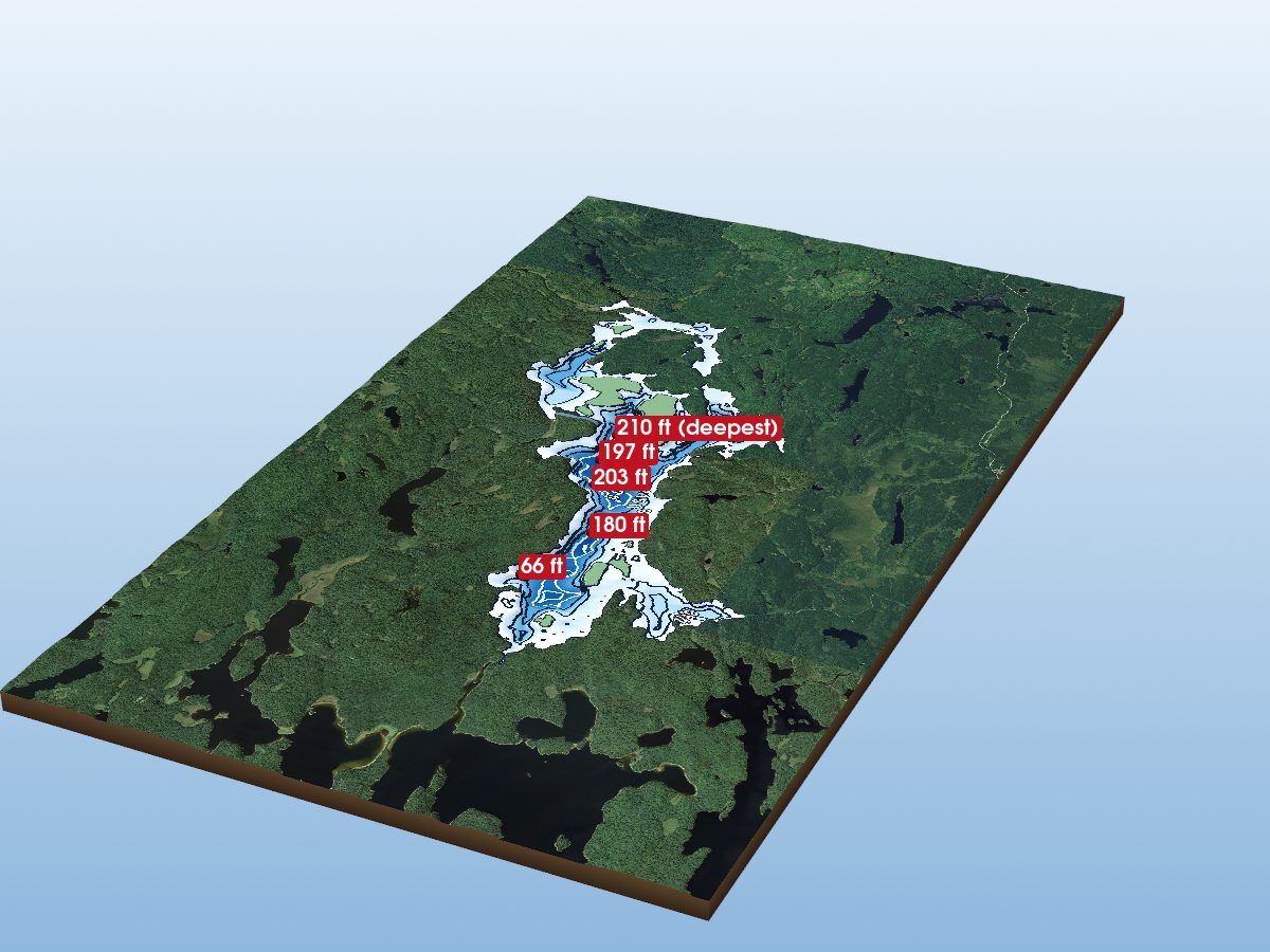 Depth map of Beaverhouse Lake