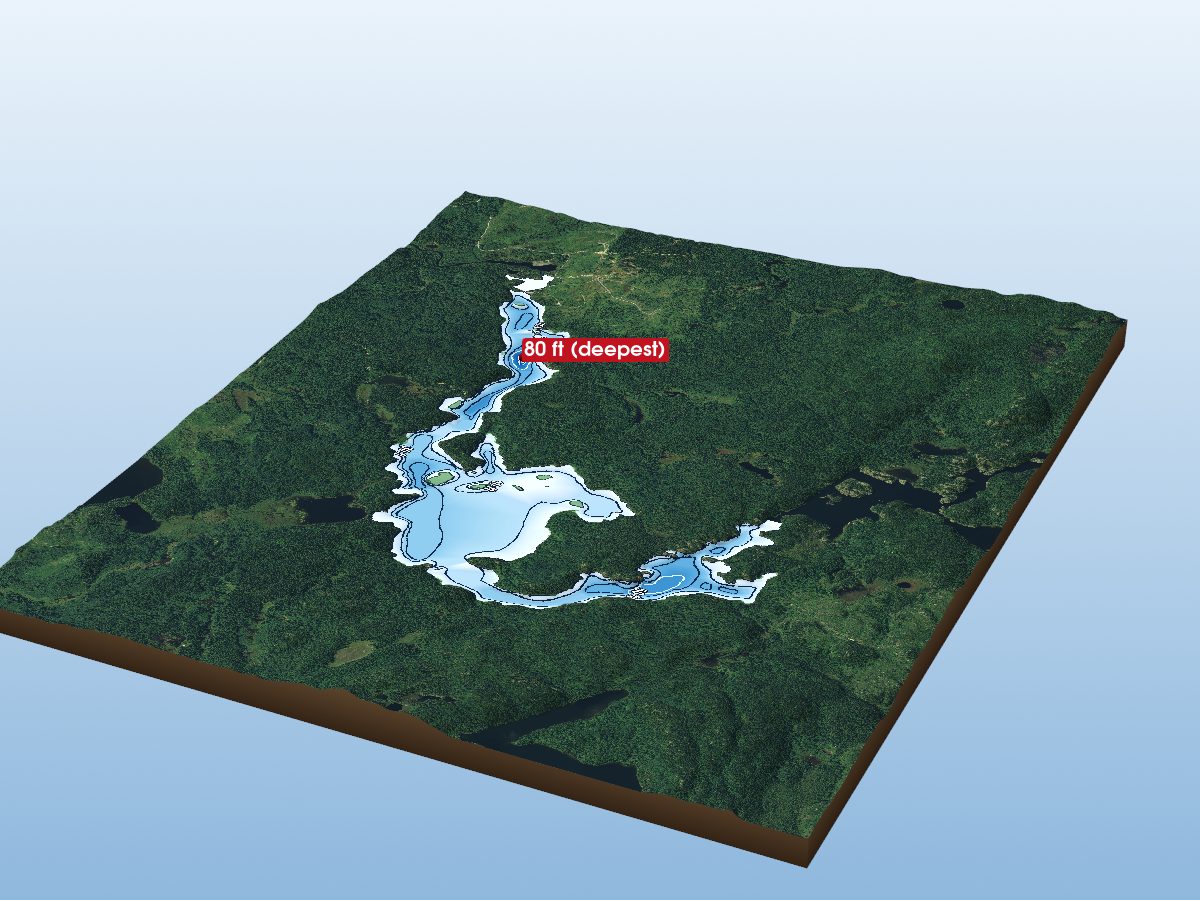 Depth map of Beaverhouse Lake
