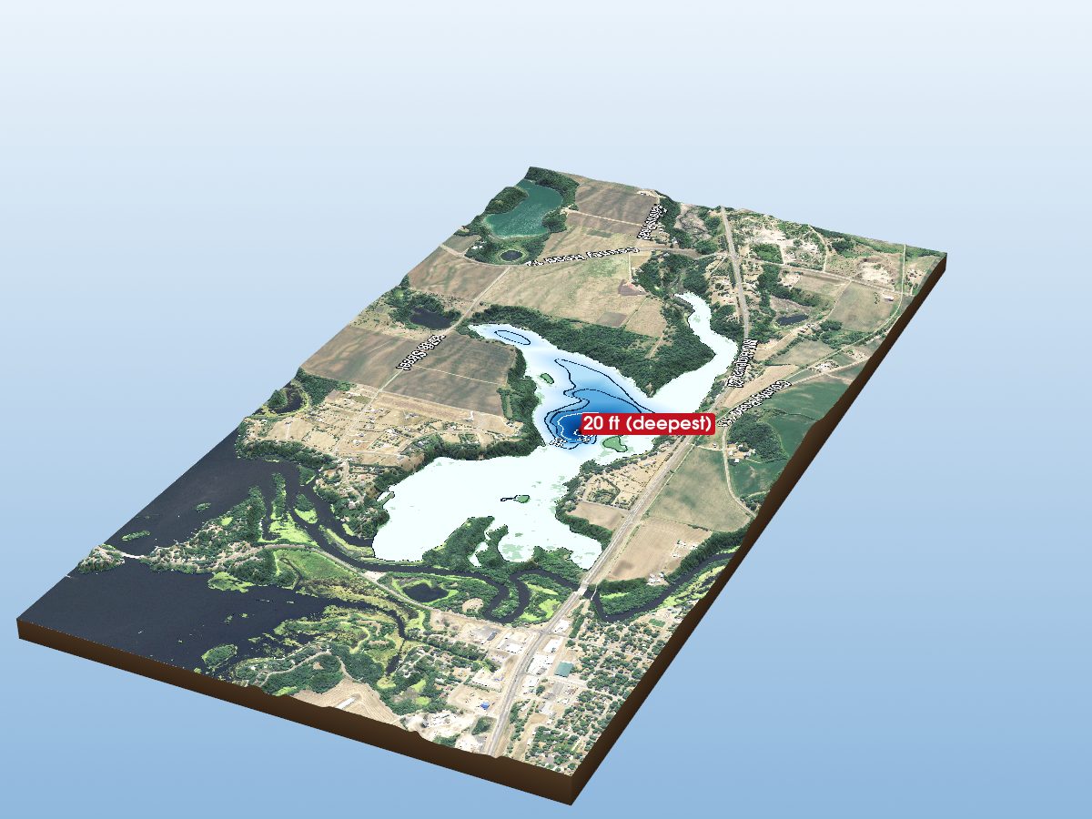 Depth map of Becker Lake