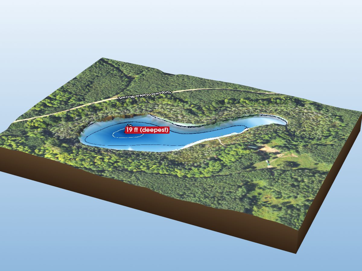Depth map of Bed Spring Lake