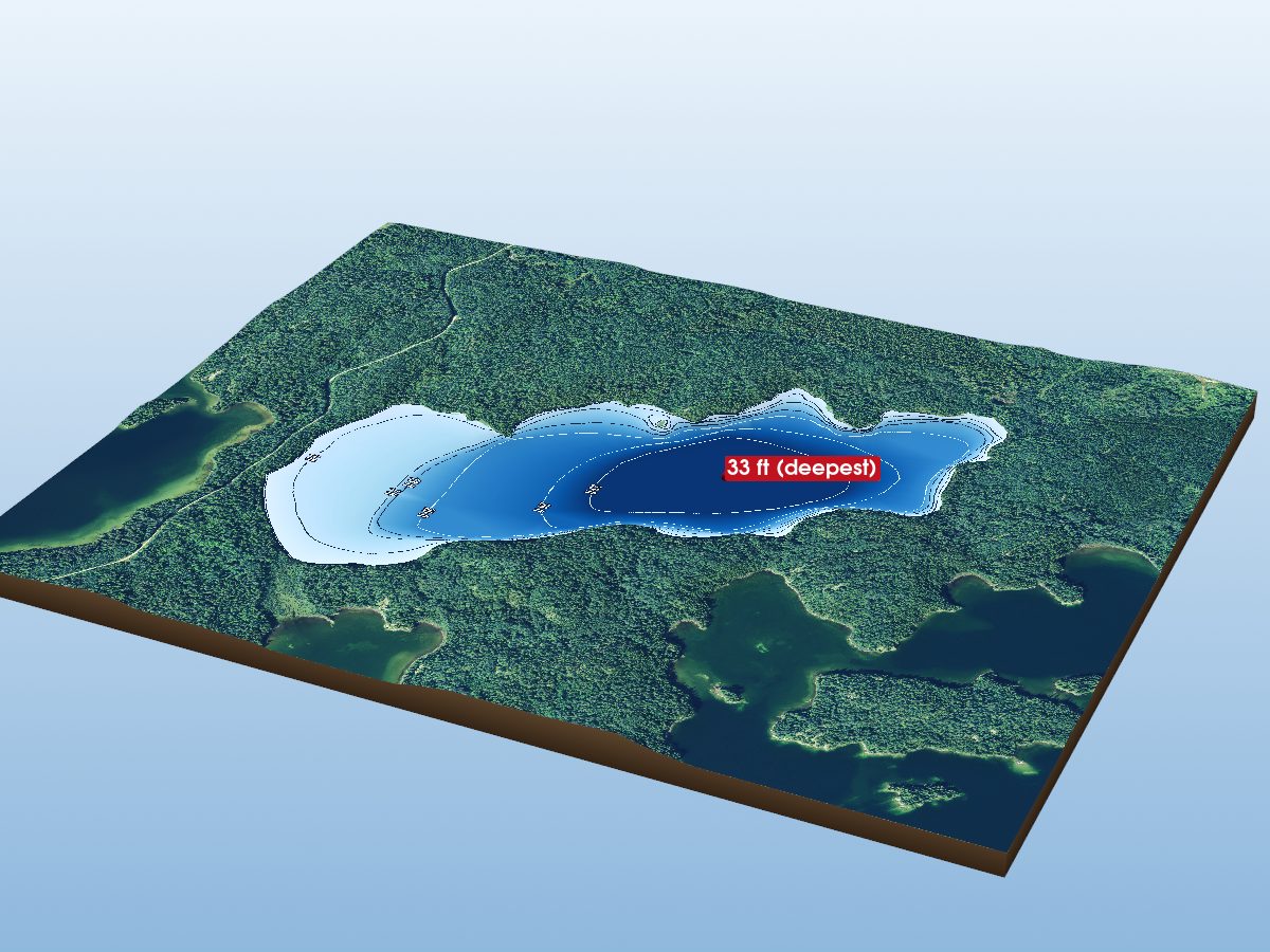 Depth map of Beggs Lake