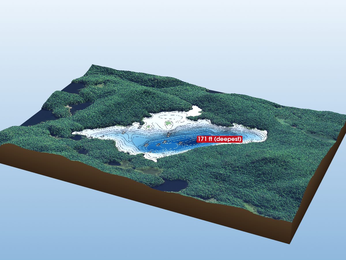 Depth map of Belanger Lake