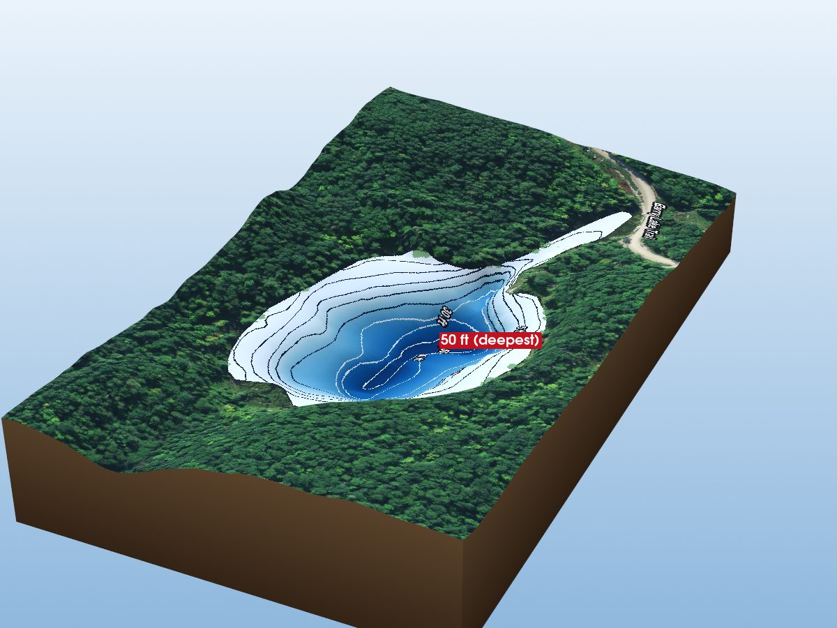 Depth map of Belanger Lake