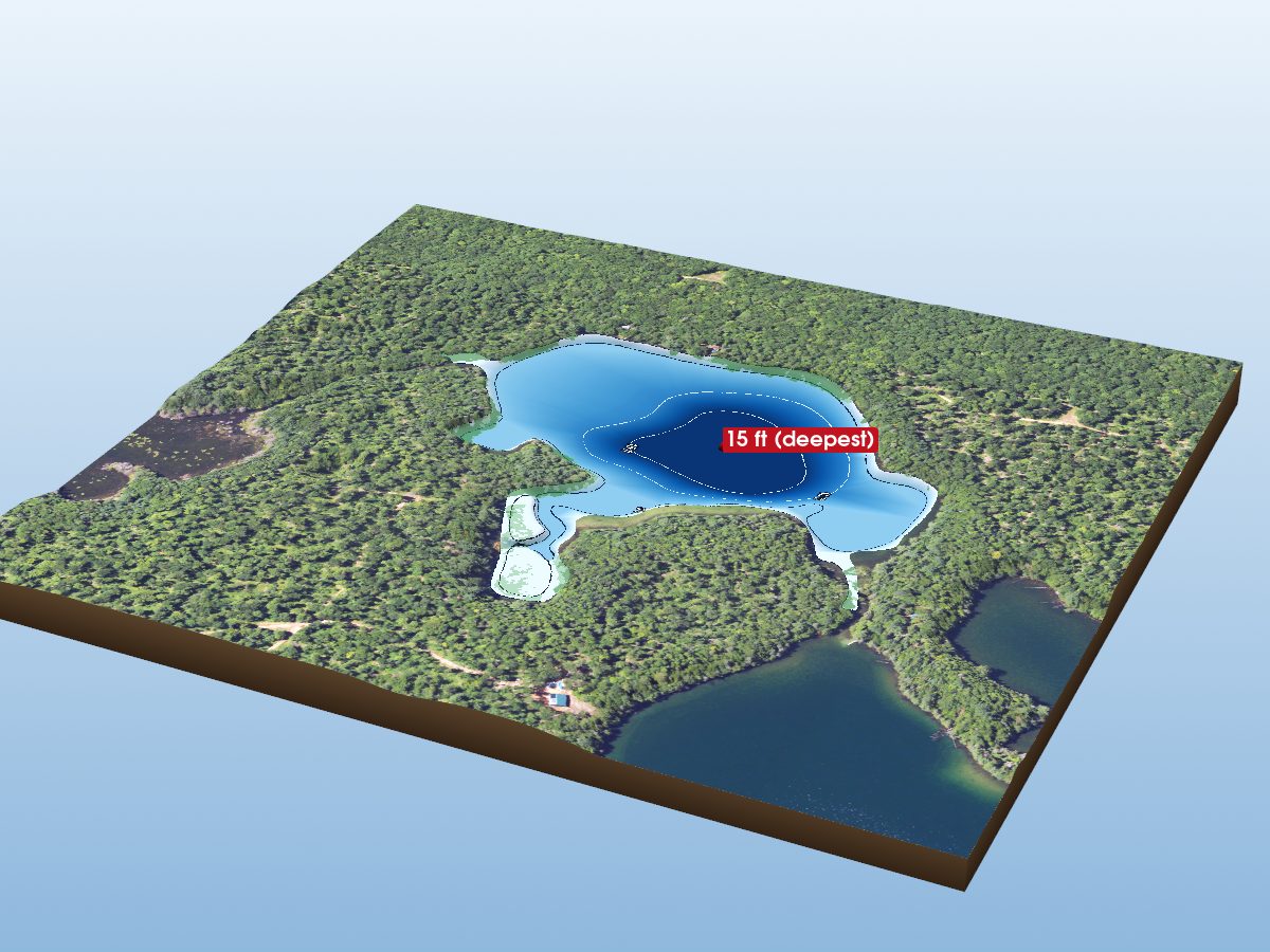 Depth map of Belle Lake, Central