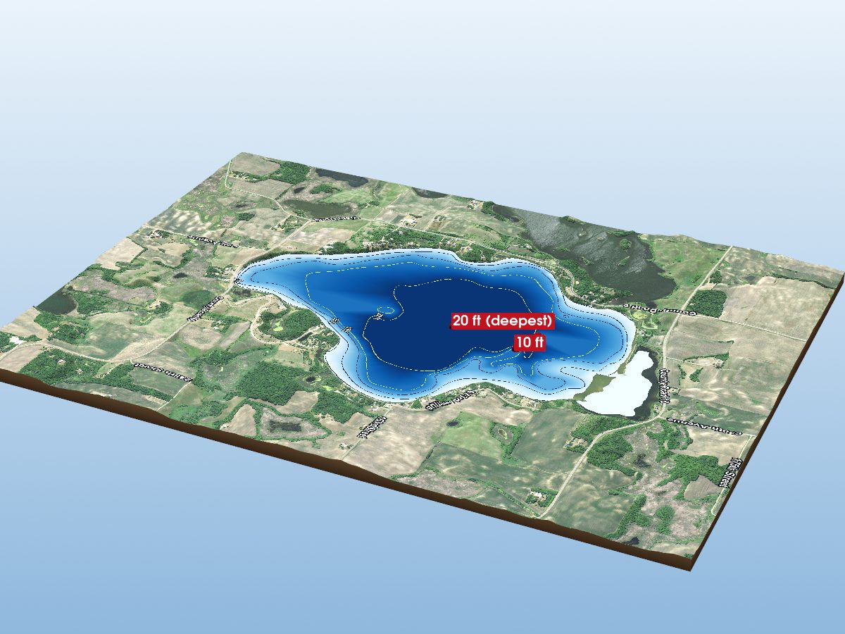Depth map of Belle Lake