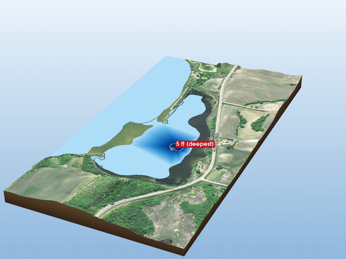 Depth map of Belle Lake