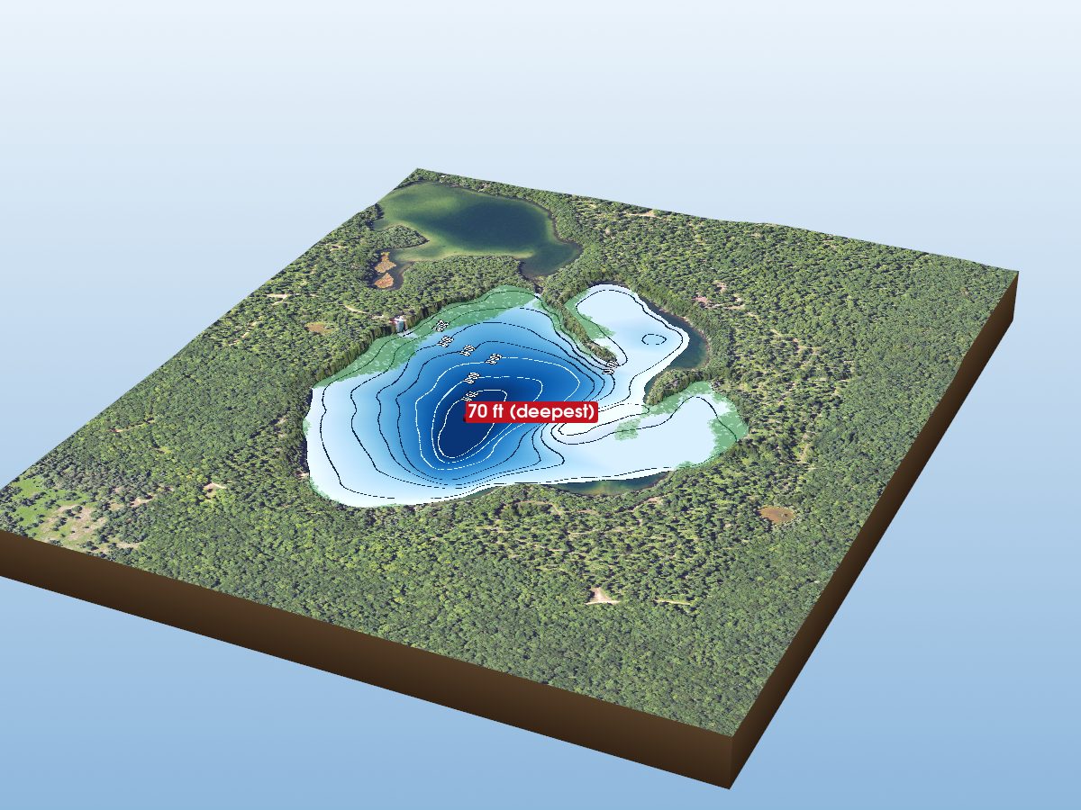 Depth map of Belle Lake, North