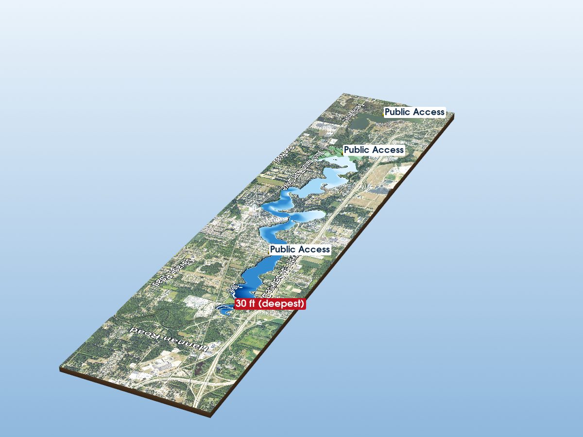 Depth map of Belleville Lake